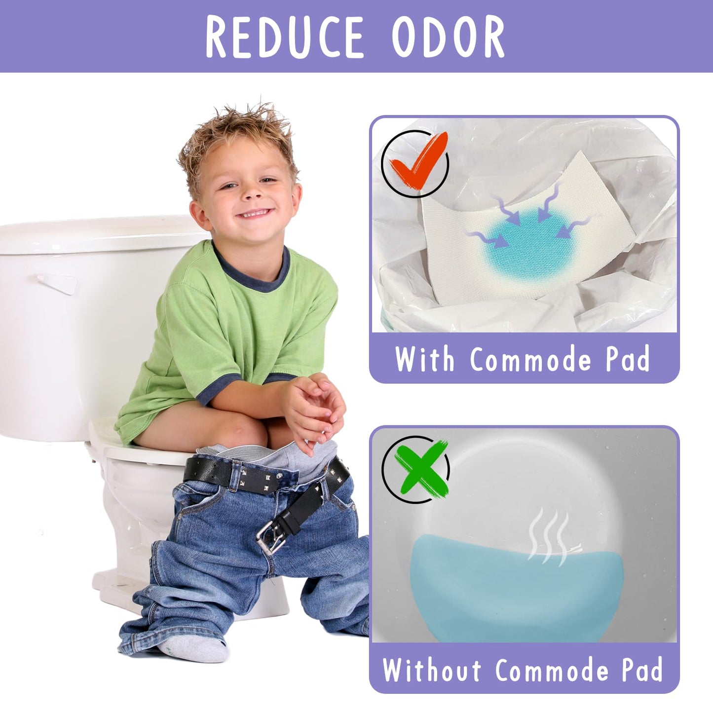 REFLYAWAY 150 Packs Super Absorbent Urine Pads Portable Child Used with Travel Potty Bags Disposable Liners for Toddlers, Toilet