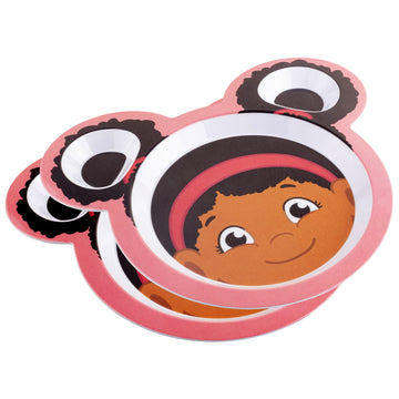 Daniel Tiger Mealtime Feeding Plates- Elaina- Set Of 2, Cute Compartment Dishes W/ Deep Sides For Kids- Divided Sections For Hea