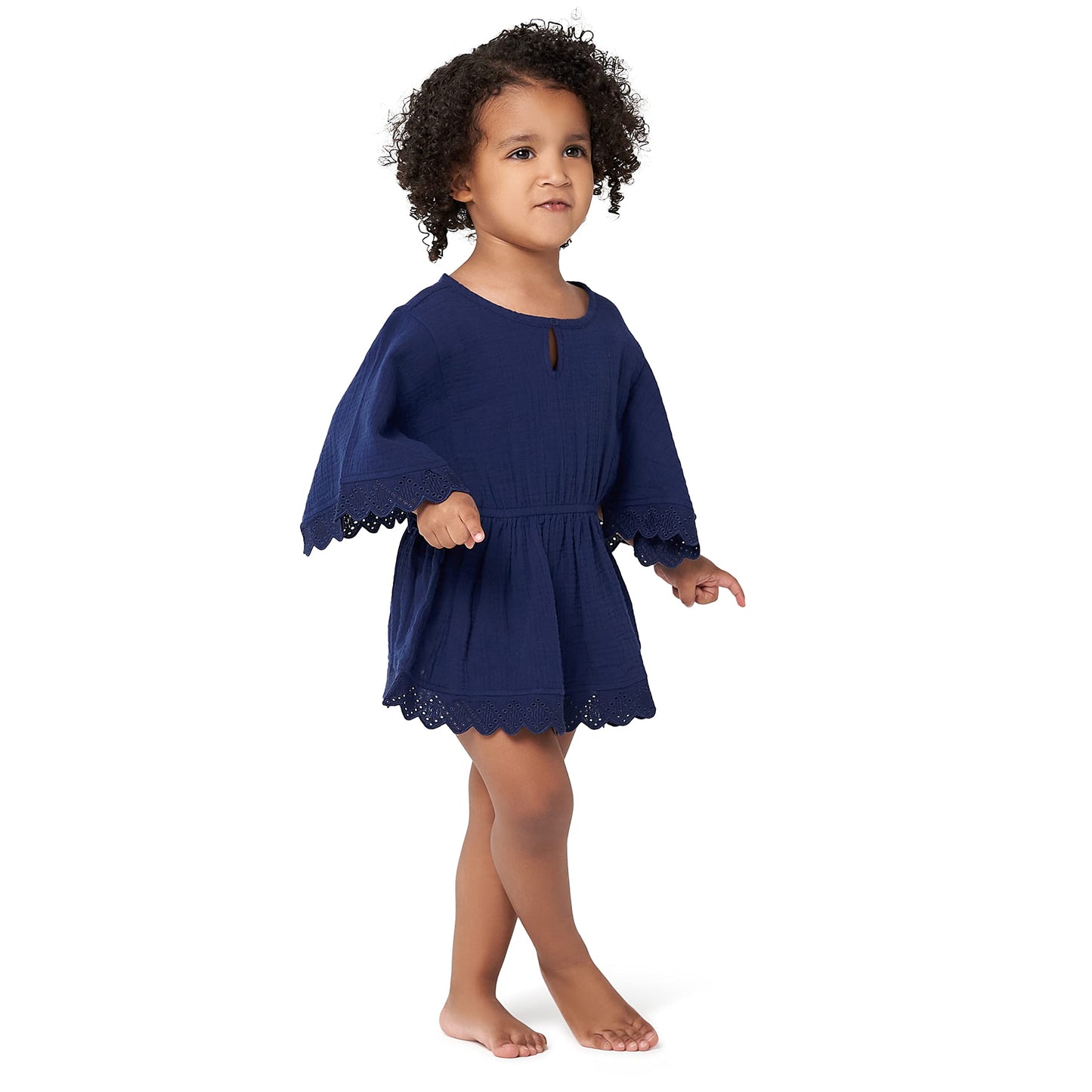 Gerber Baby Girl'S Standard Toddler Kaftan Swim Cover Up, Navy, 3-6 Months