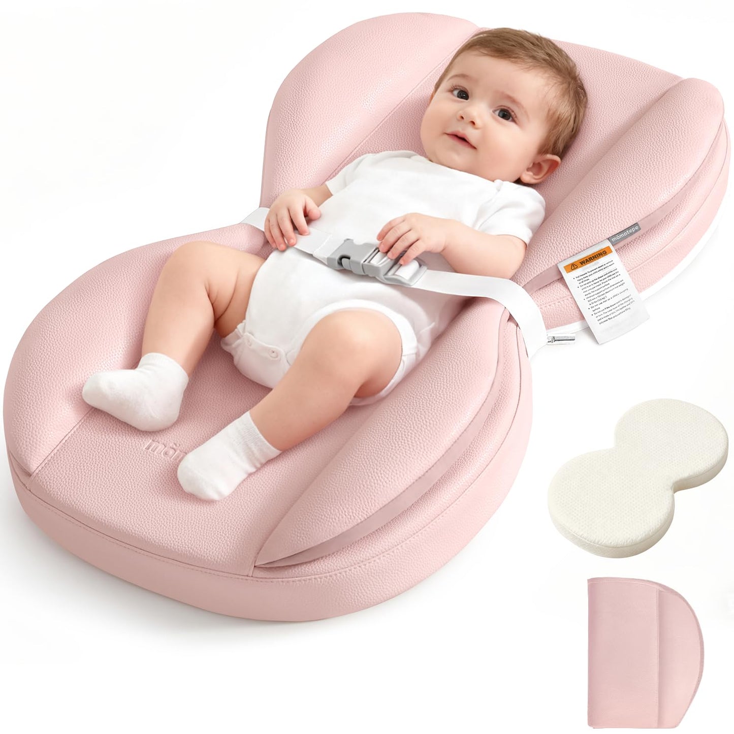 Baby Changing Pad with Waterproof & Wipe-Clean, Non-Slip Foldable PU Diaper Changing Pad, Adjustable Safety Belt, Changing Pad f