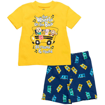 Cocomelon Jj Infant Baby Boys T-Shirt French Terry Shorts Set Yellow/Blue 24 Months