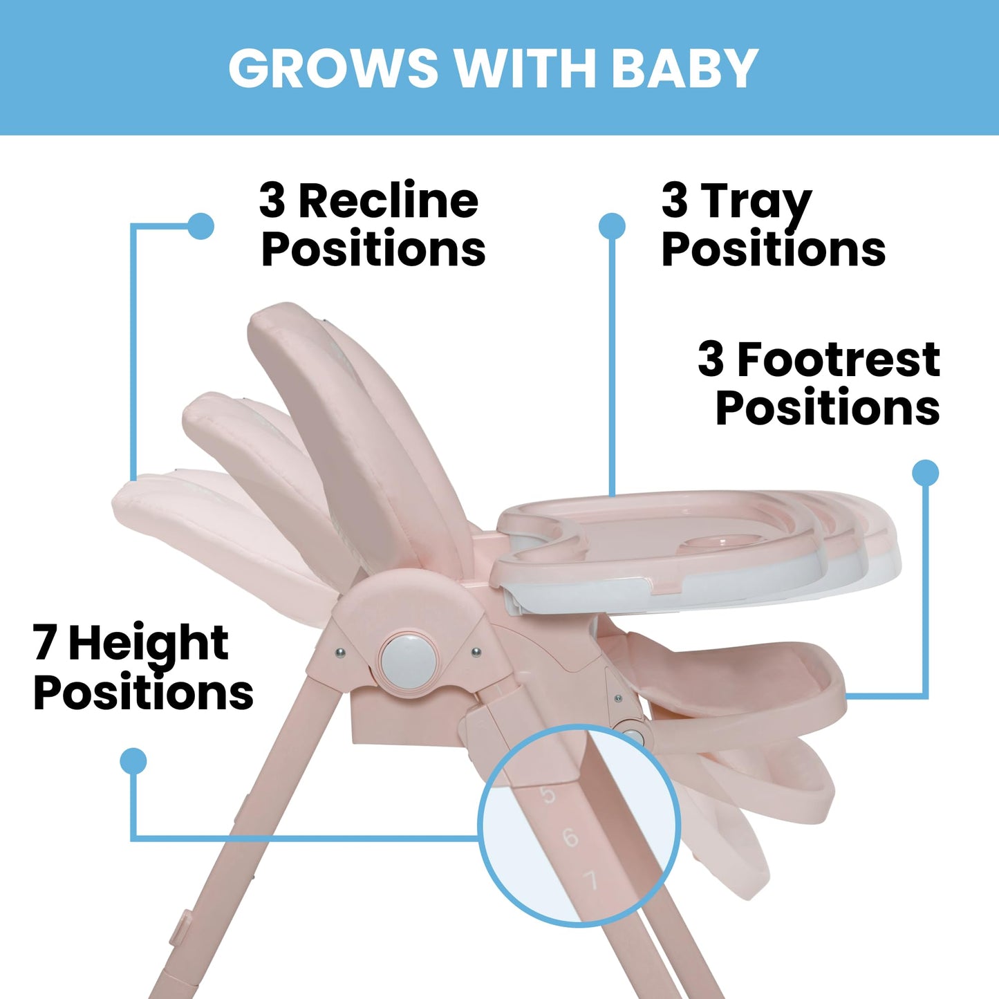 Delta Children Little Folks 2-In-1 Slimfold High Chair For Babies And Toddlers, Pink