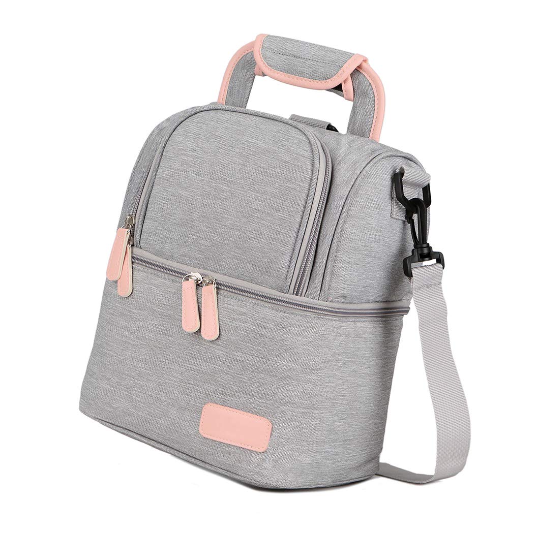 Meichoon Breast Pump Backpack Breastmilk Cooler & Insulated Baby Bottle Bag Waterproof - Portable Thermal Insulated Lunch Bag/La