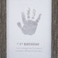 The Grandparent Gift Baby'S First Birthday Keepsake Kit For Hand Or Footprint Farm House Style Frame, Grey