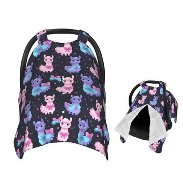Muishi Llama with A Bows Baby Car Seat Canopy Nursing Cover for Newborn Car Seat Breastfeeding Covers Blanket Newborn Shower Gif