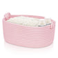 Glcon Pink Rope Basket For Organization And Storage - Small Dog Cat Toy Basket Box - Empty Gift Basket - Baby Basket Nursery Bin
