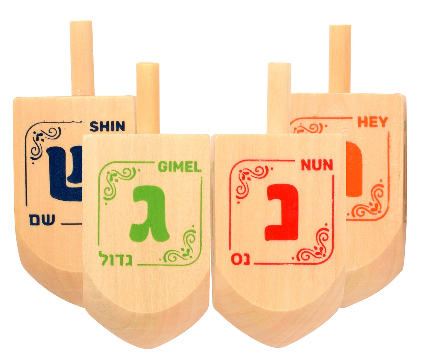 Izzy 'N' Dizzy Hanukkah Dreidels - Wooden Dreidel - 10 Pack Medium