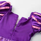 Relibeauty Girls Dress Puff Sleeve Princess Costume, 5, Purple(With Accessories)