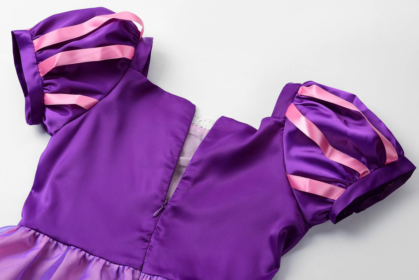 Relibeauty Girls Dress Puff Sleeve Princess Costume, 8, Purple(With Accessories)