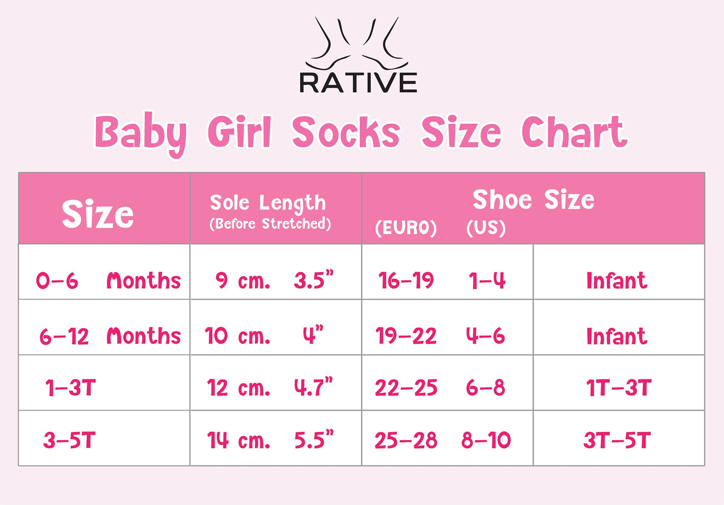Rative Non Skid Anti Slip Cotton Dress Crew Socks With Grips For Baby Infant Toddler Kids Girls (0-6 Months, Rg-92X)