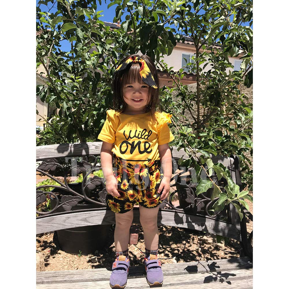 Baby Girl 1St Birthday Outfit Baby First Birthday Clothes Girl Wild One Outfit (Yellow,12-18 Months)