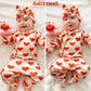 Aalizzwell Newborn Baby Girls Valentines Day Romper Infant Winter Clothes Coming Home Outfit Nb Heart Clothing Red