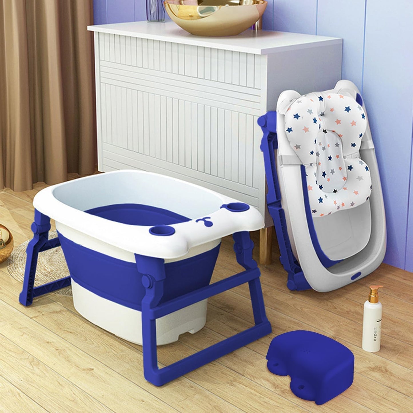 Staranddaisy 2-In-1 Baby Bath Tub For 0 To 5 Years With Bathing Chair & Cushion/Foldable Bath Tub For Kids 0-3 Years For Girls A