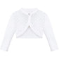 Lilax Baby Girls' Knit Long Sleeve One Button Closure Bolero Shrug 3-6 Months White