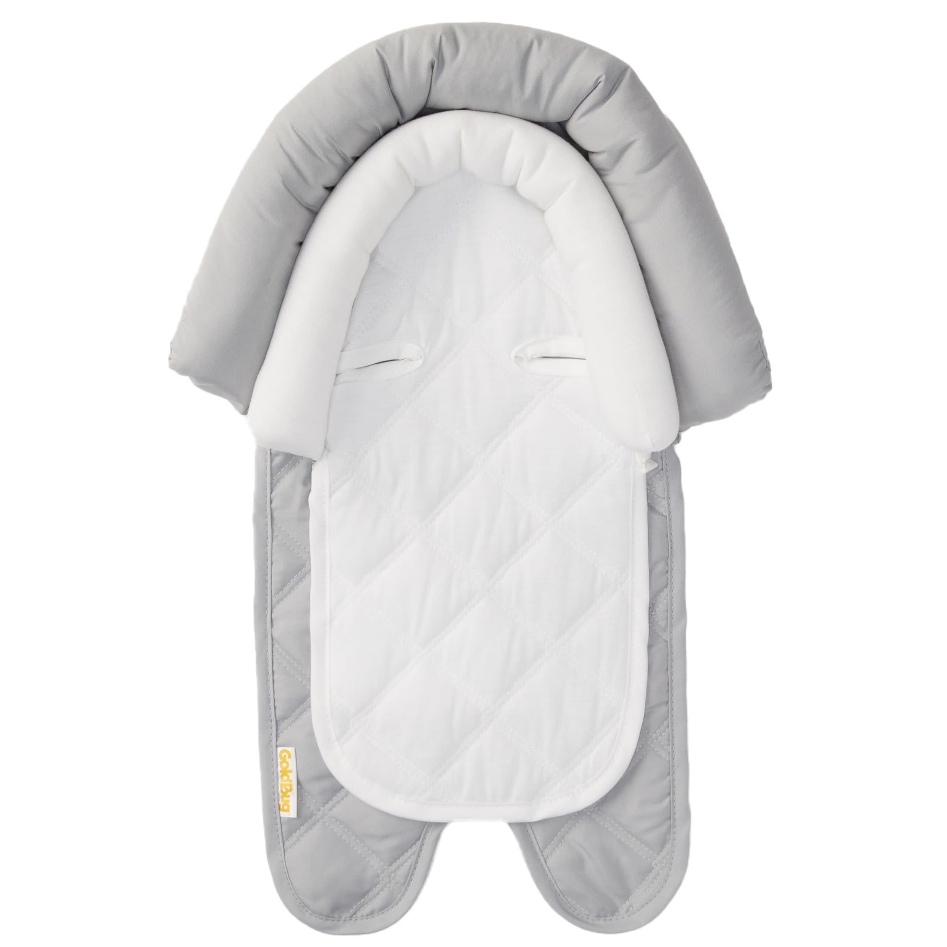Travel Bug Baby & Toddler 2-In-1 Head Support Duo Head Support For Car Seats, Strollers & Bouncers - Grey