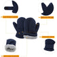 Baby Toddler Mittens Boys Girls Winter Outdoor Gloves Kids Easy-On Fleece Warm Mittens Black Blue Navy 3 Pairs M(1-2 Years)