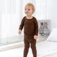 Avauma Baby Boys Girls Pajama Set Kids Toddler Snug Fit Ribbed Sleepwear Pjs For Daily Life Style (Xs/Dark Brown(L))