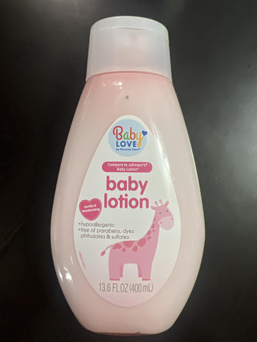 Baby Love Pink Baby Lotion, 13.6 Fl Oz, Gentle Formula