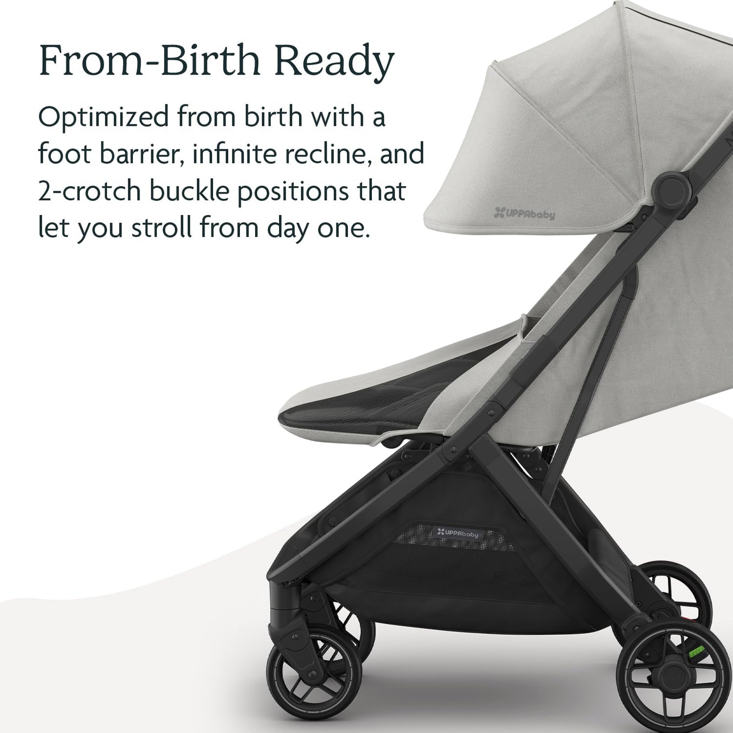 Uppababy Minu V3 Travel Stroller | Lightweight + Compact Design | One-Hand Fold + Unfold | From Birth + Overhead Compatible | Sa