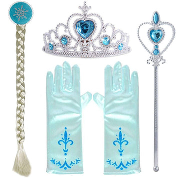 Yosbabe Princess Elsa Dress Up Party Accessories Princess Dress Up Jewelry Play Toy Set For Girls Party Favors Set - Elsa Crown
