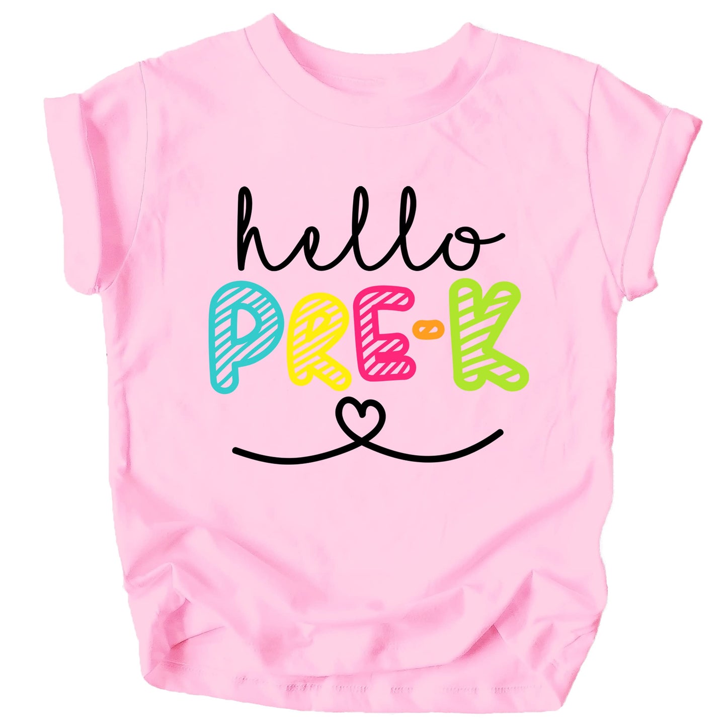 Hello Pre-K First Day Of School Gift Back To School Pink Shirt 3T