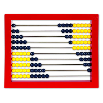 Learning Resources 2-Color Desktop Abacus, Red Frame, Color Coded, Math Concepts