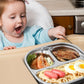 Taoceexi Stainless Steel Kids Plate With Lid | 1-Pack Durable Toddler Dish | Bpa-Free, Non-Toxic & Dishwasher-Safe | Splash-Proo