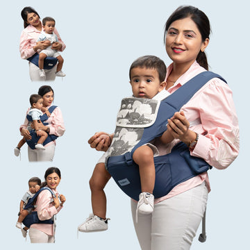 Baybee 6In1 Baby Carrier For 0 To 3 Years With Hip Seat, Kangaroo Bag, Lumbar Waist Support, Breathable Mesh, Utility Pocket &