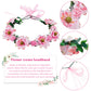 Willbond 3 Pcs Big Sister Accessory Set Big Sister Flower Crown Satin Sash Pin Big Sister Gifts For Baby Shower Party(Pink)