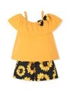 Hipea Toddler Baby Girls Summer Clothes Outfits Ruffle Camisole Casual Tops And Sunflower Shorts 2-Piece Newborn Girl Clothing S
