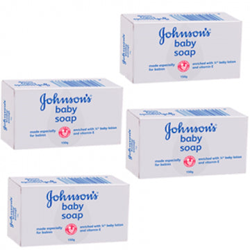 Johnson's & Johnson Baby Bar Soap White 100g. (Pack 4)