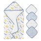 Baby Bath Towel 30 x 30, Newborn Hooded Baby Towel with 4 Washcloths  Ultra Absorbent and Soft Cotton Terry Hooded Bath Tow
