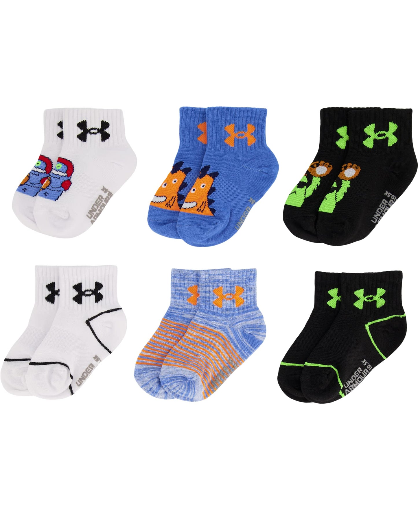 Under Armour Baby Boys Multi Pack Quarter Sock, Dark Blue, 0-6 Months