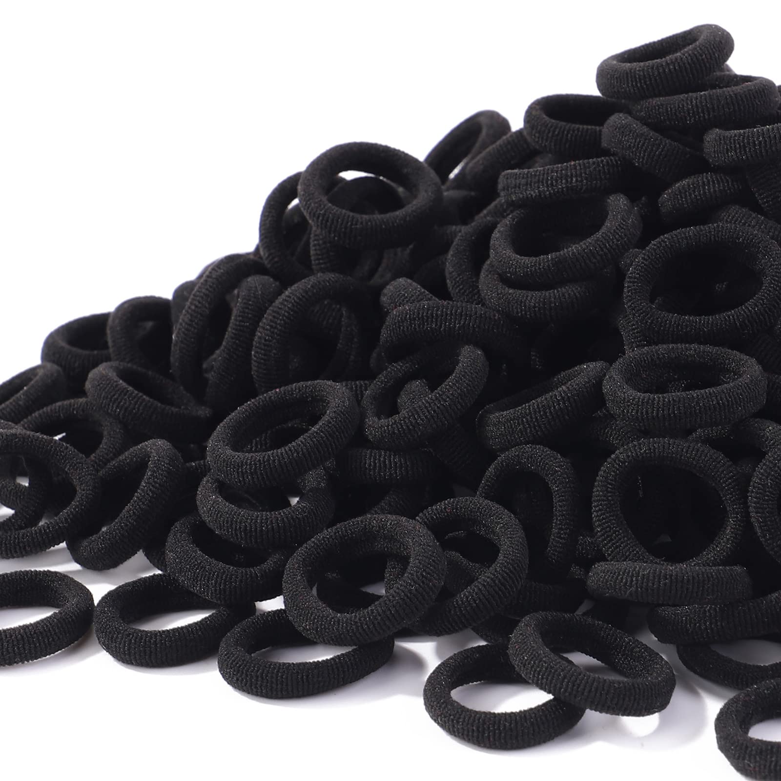 Jollybows 300Pcs Baby Hair Ties Girls Elastic Hair Accessories Small Nylon Hair Bands For Toddler Infant Ponytail Holders 1' Bl