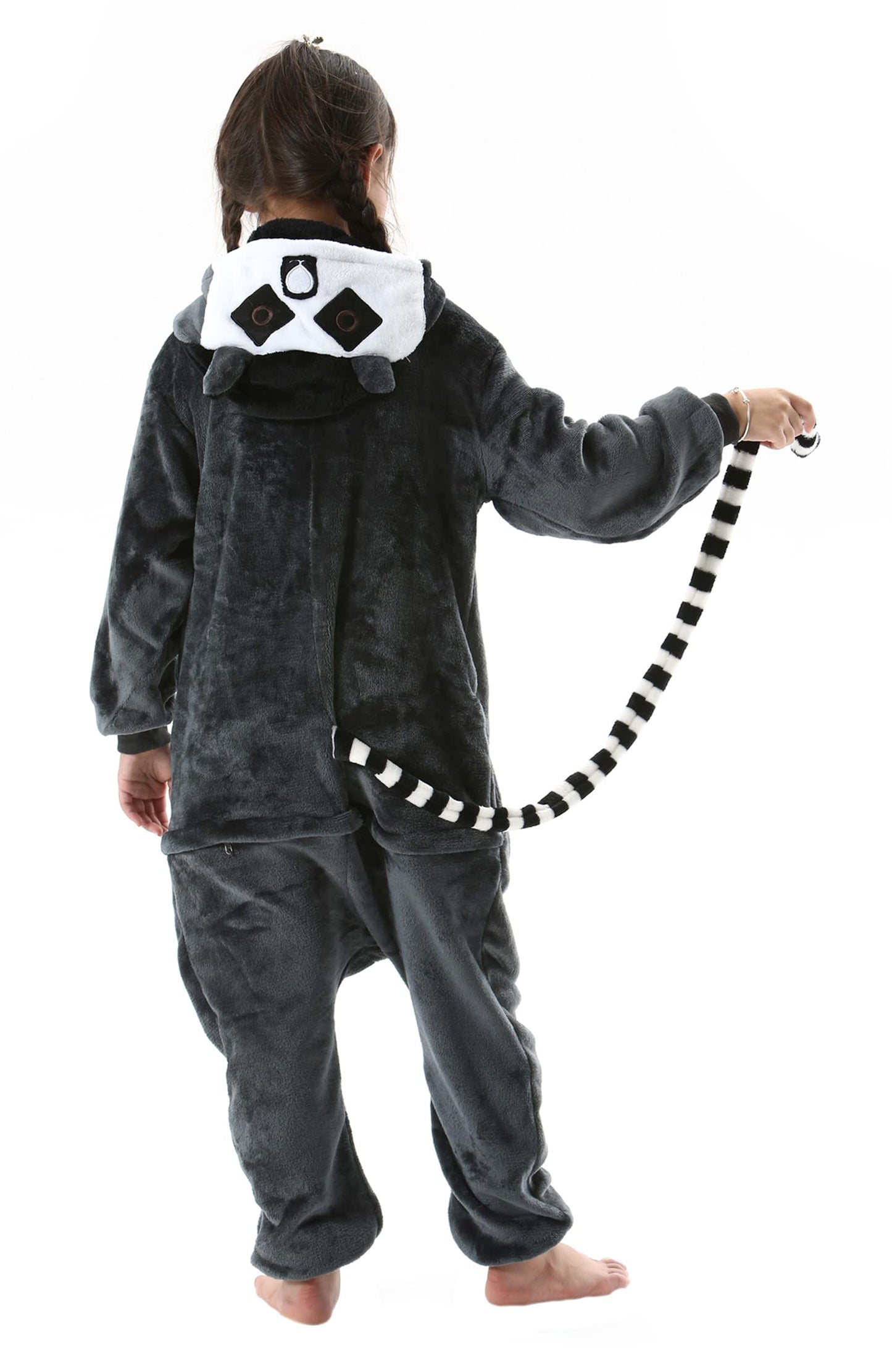 Atoz Onesie For Kids, Animal Pajamas Halloween Cosplay Costume For Girls Boys, Lemur 4-5T
