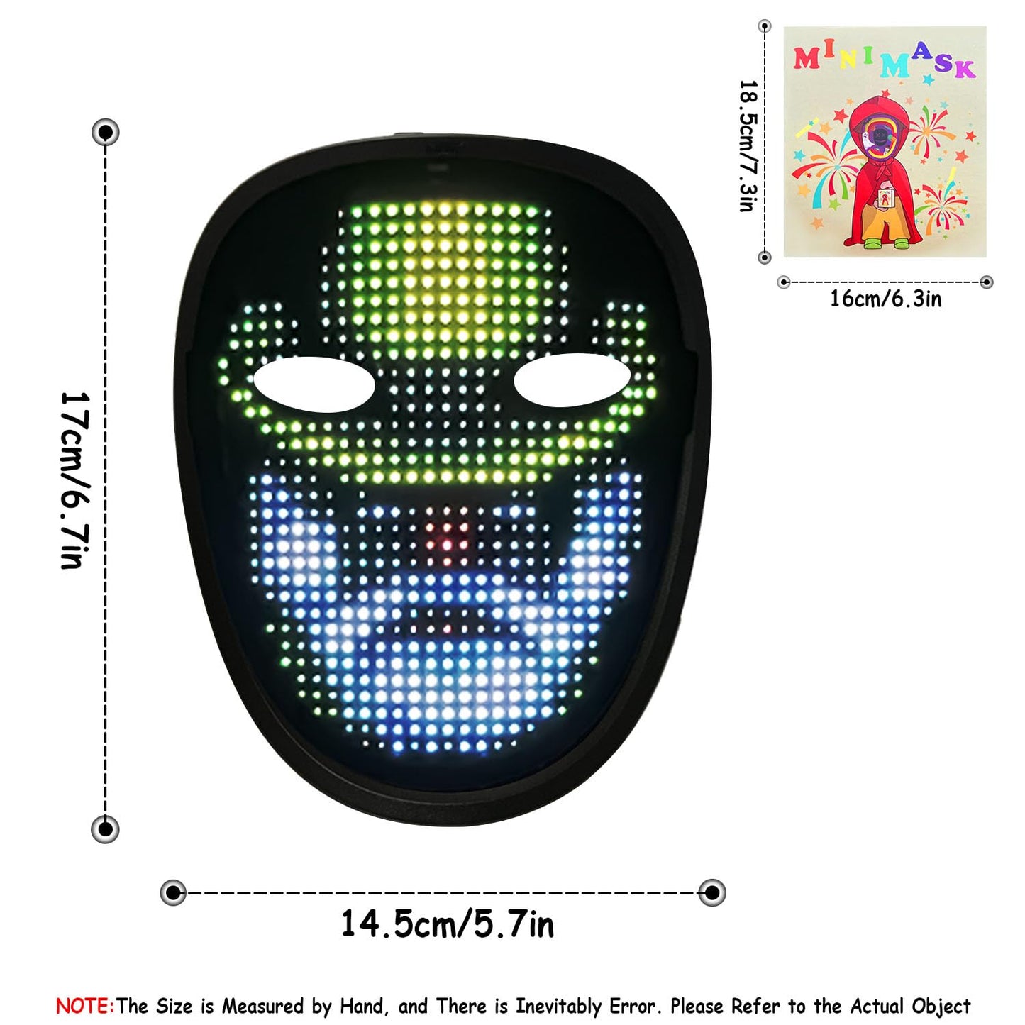 Depointer Life Kids Led Mask With Gesture Sensing Led Lighted Face Mask For Costume Cosplay Party Masquerade,Ages 3-10