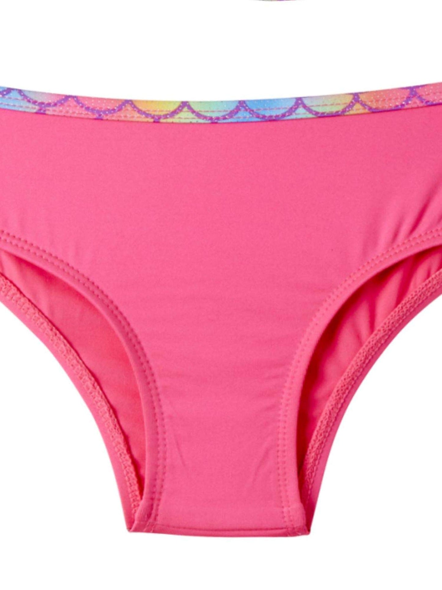 Infant Girls Mermaid Print Pink Sizzle 2 Piece Bikini Swimsuit - 6-9 Months