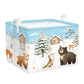 HUUMONSS Winter Forest Animals Christmas Gift Basket Bear Fox Owl Squirrel Shelf Toy Storage Box Collapsible Baby Nursery Hamper