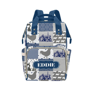 Noverbibi Custom Diaper Bag for baby Customized Farm Cow Baby Bag Personalized Nursing Bags with Name Custom Name Mommy Daypack 