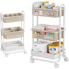 Modanais Baby Diaper Caddy Organizer Cart - 3 Tier Rolling Storage Cart with Wheels, Baby Essentials Nursery Storage, Detachable