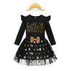 Lysmuch Kids Toddler Baby Girls Birthday Outfits Princess Vest Long Sleeve Shirt Mesh Bubble Tutu Skirt Set (D-Black-Long, 2-3 Y