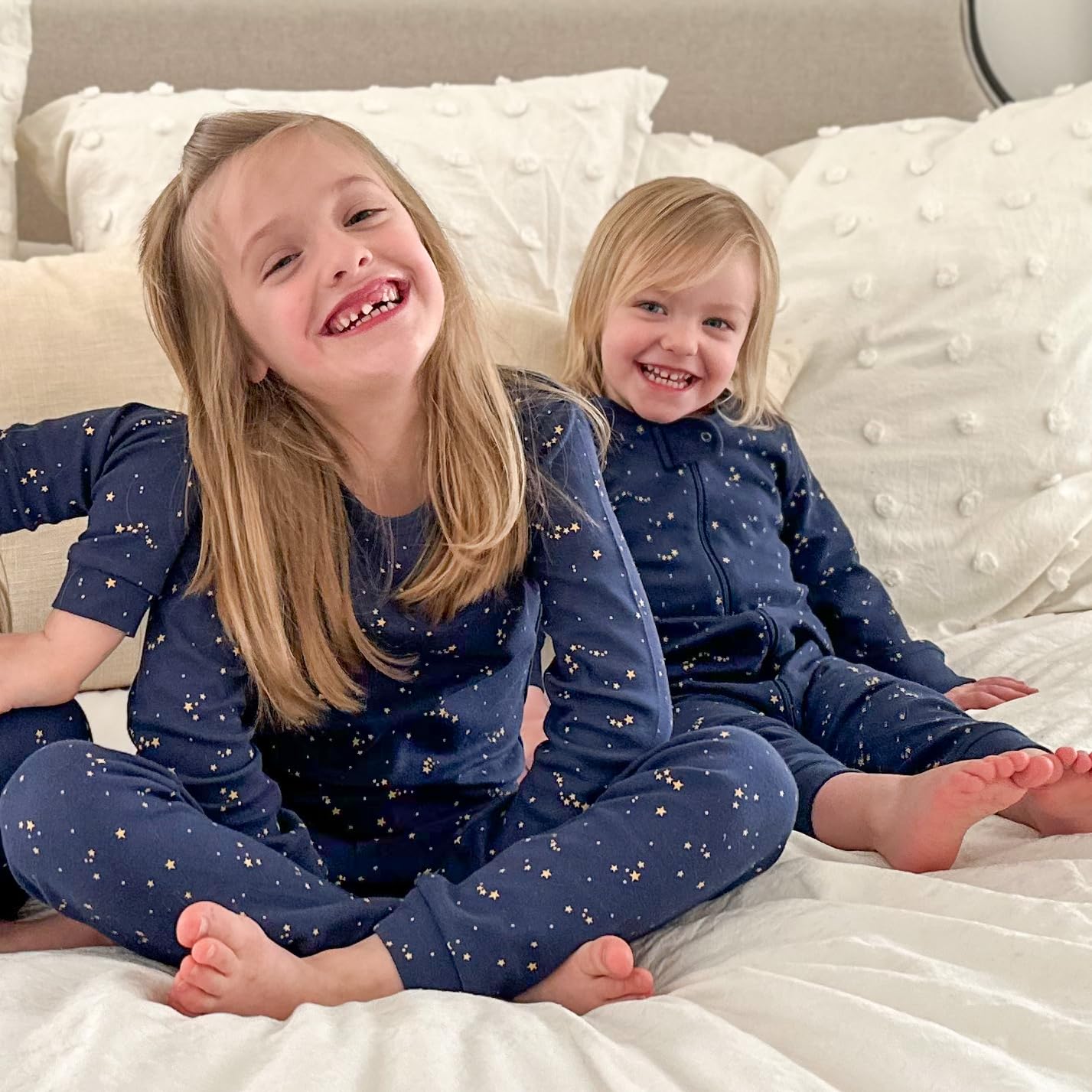 Owlivia Organic Cotton Baby Boy Girl Zip Up Sleep N Play, Footless, Long Sleeve(6-12 Months, Starry Sky)