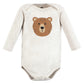 Hudson Baby Unisex Baby Cotton Long-Sleeve Bodysuits, Brown Bear 3-Pack, Newborn