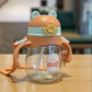 Kids Bear Sippy Cup with Straw, Handles and Shoulder Strap,pack of 1