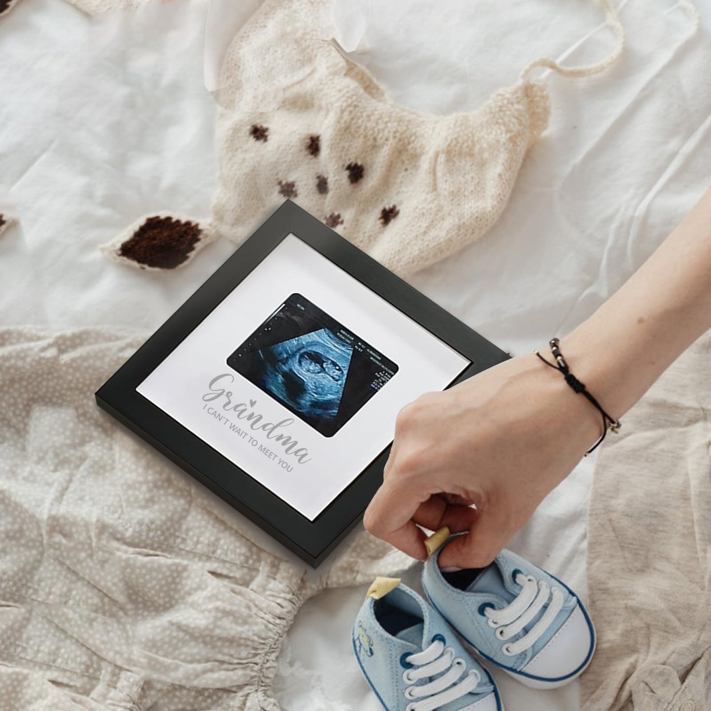 Hamuiers Love At First Sight Ultrasound Picture Frames, Sonogram Picture Frame, Pregnancy Announcement For Grandparents, Baby An