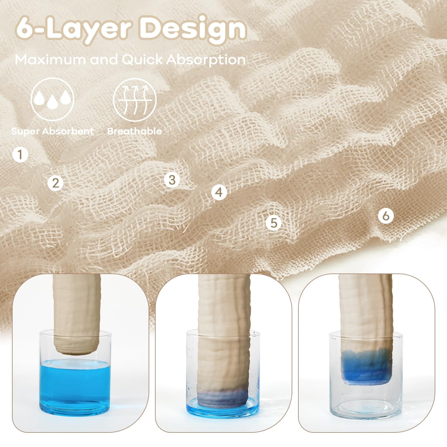 Yoofoss Muslin Baby Washcloths 100% Cotton Face Towels 10 Pack Wash Cloths For Baby 12X12In Soft And Absorbent Baby Wipes (Apric