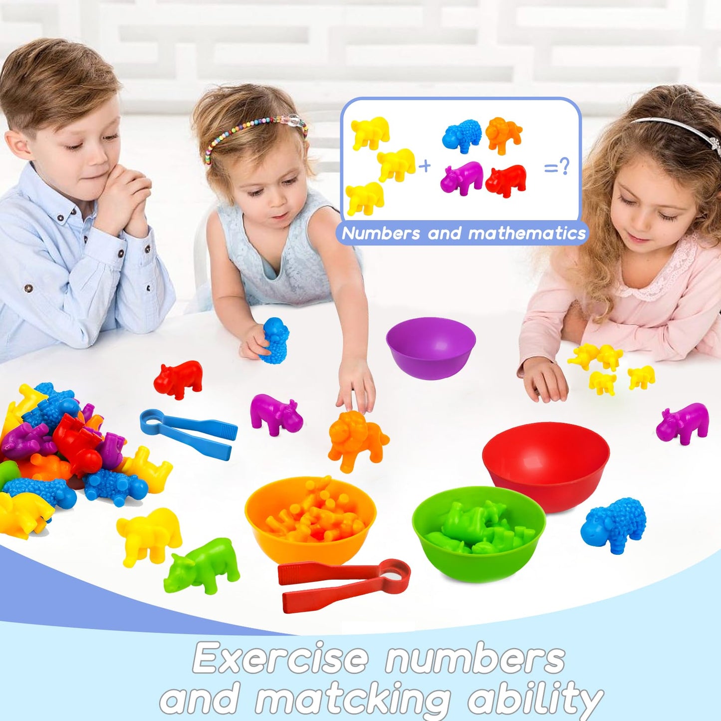 Skrtuan Counting Animal Montessori Toys for 3 4 5 Years Old Boys Girls, Matching Games Sensory Toys Fine Motor Skills Easter Bas