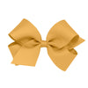 Wee Ones Girls' Classic Grosgrain Hair Bow On A Weestay Clip With Plain Wrap, Medium, Old Gold