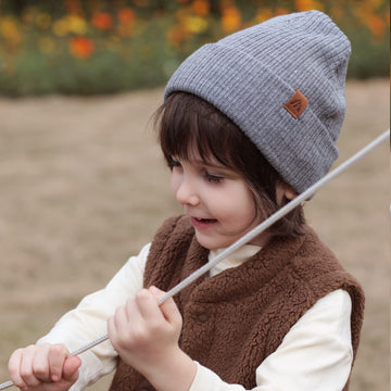 2 Pack Beanie For Baby Boys Soft Knit Baby Winter Hat Classic Grey Warm Baby Beanies