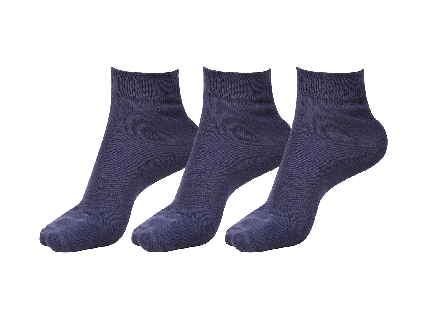 The Baby Company Kids Unisex Cotton School Socks (Ankle) Navy Blue Color (Pack Of 3) (810 Years)